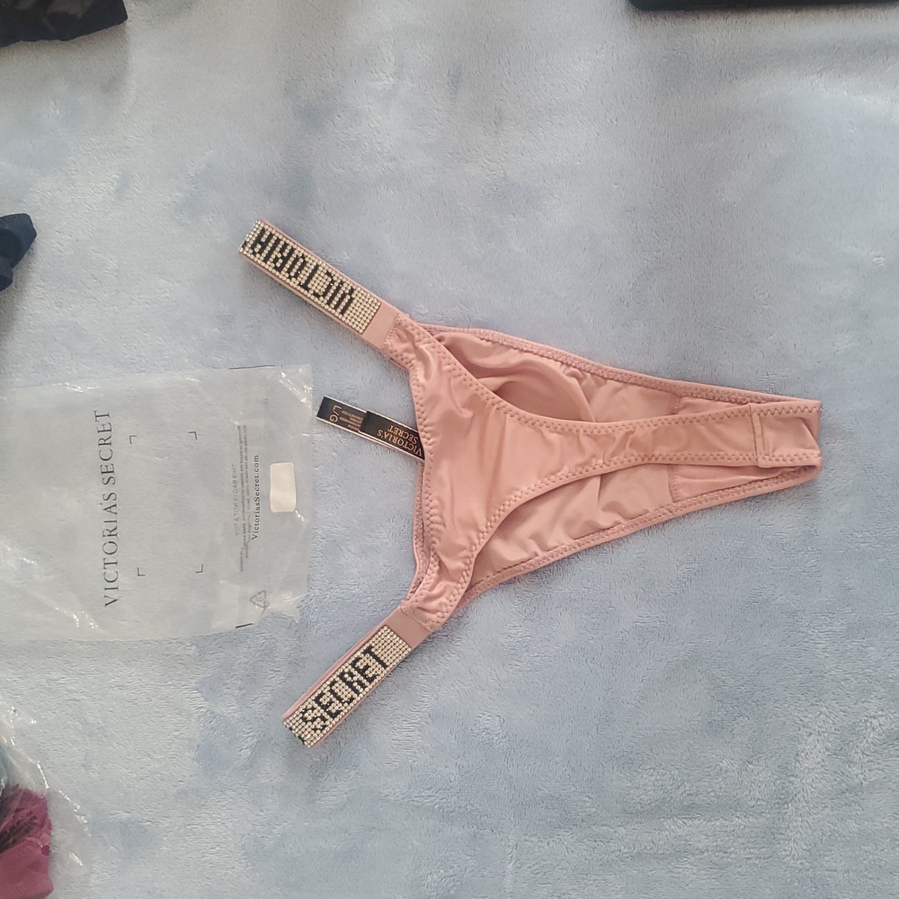 VS Very Sexy Shine Strap Brazilian Panty  New  Sz Large